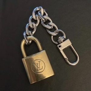 Louis Vuitton Padlock w/chain for purse charm or keychain